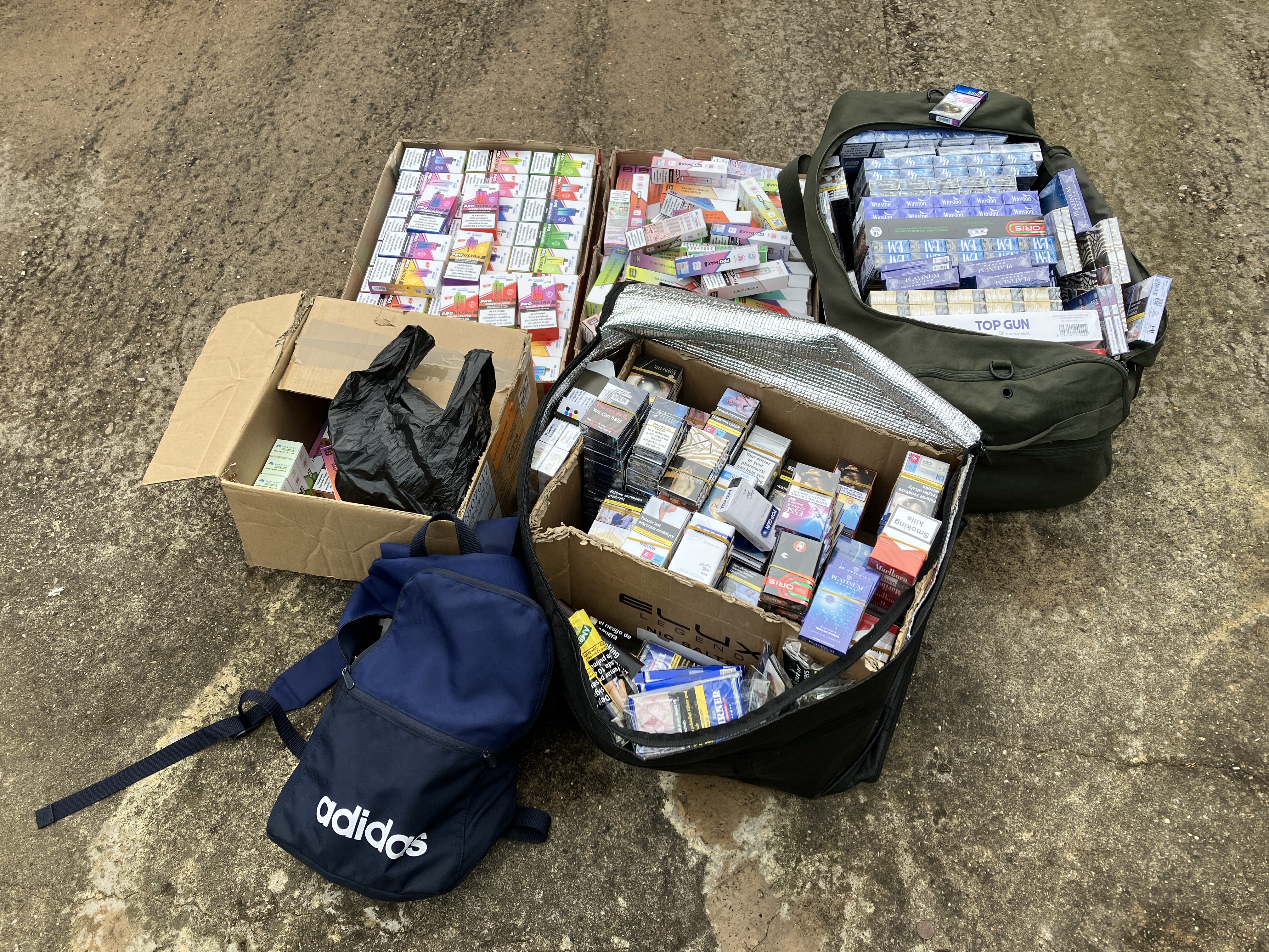 Investigations underway after seizures of illegal cigarettes and vapes in  Staffordshire