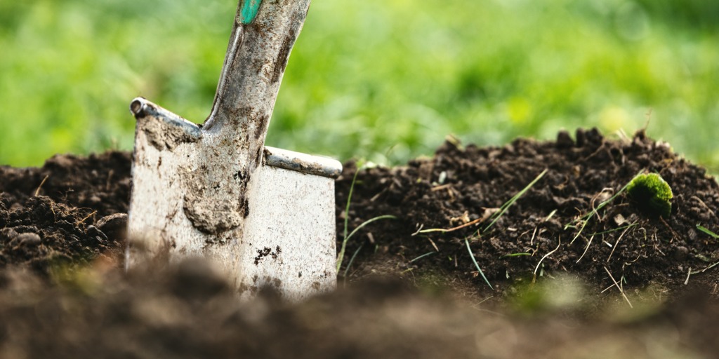 Digging, raking and planting