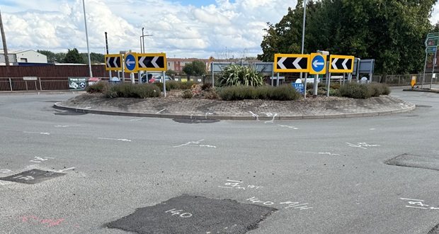 Project to resurface key Burton roundabout makes good progress