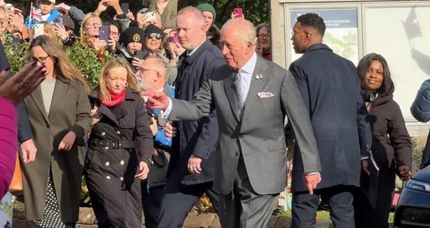 Warm Staffordshire welcome for King on visit to county