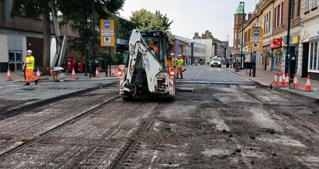 Resurfacing of town centre junctions nears completion in Burton