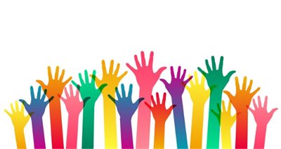 Raised volunteer hands NR