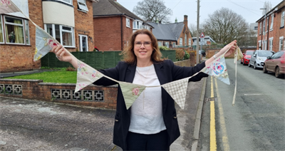 Victoria Wilson with bunting
