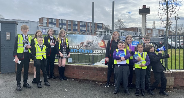 School children target drivers in anti idling campaign