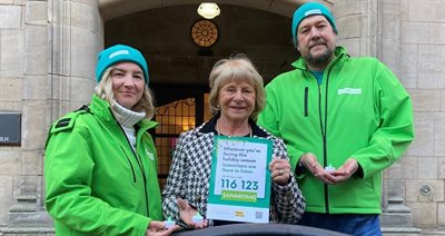 Cllr Ann Edgeller, Damon Preece and Sally Dowden Samaritans Staffordshire Outreach Volunteers Nr