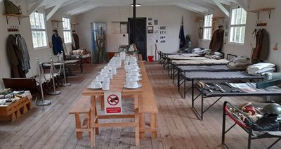 Great War Hut interior newsroom
