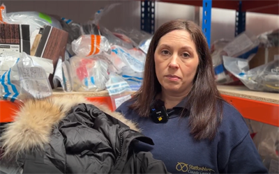 Laura Burgess with counterfeit goods