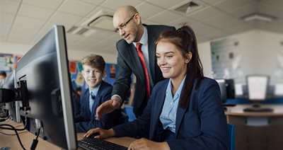 Secondary school kids computer