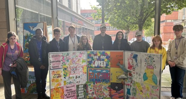Stafford students create wall of powerful messages for World Mental Health Day