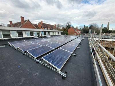 solar panels on roof at Wombourne library 1