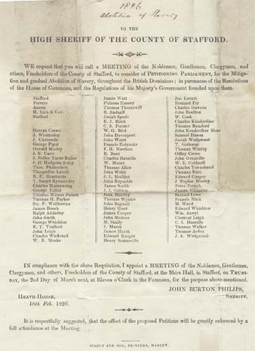 Notice of meeting for abolition 1826