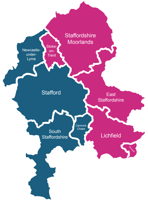 Map of proposed changes to Staffordshire.