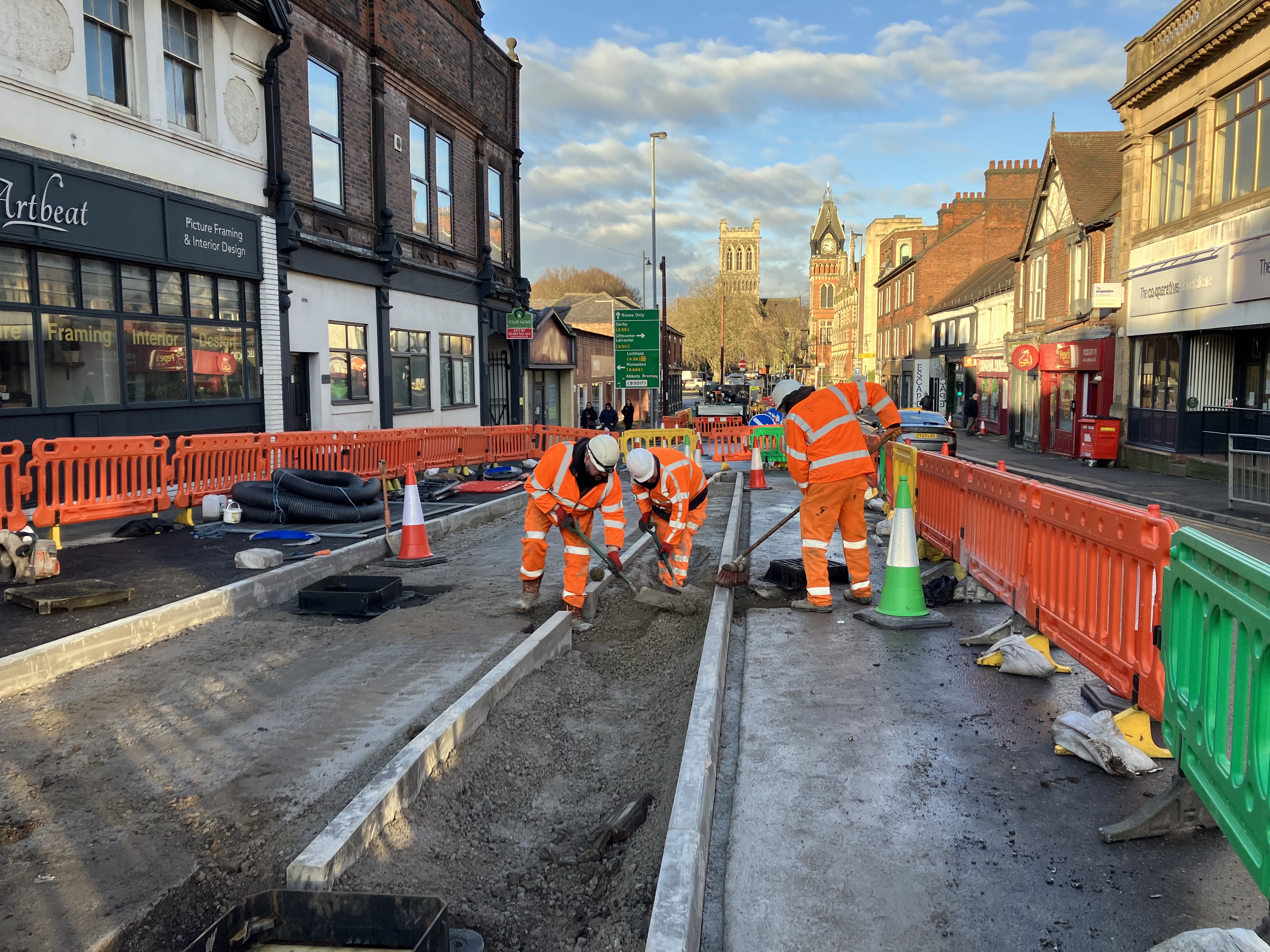 Borough Road cycleway in Burton nears completion | Staffordshire County ...