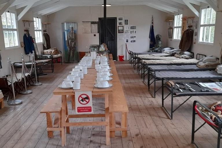 Great War Hut interior newsroom