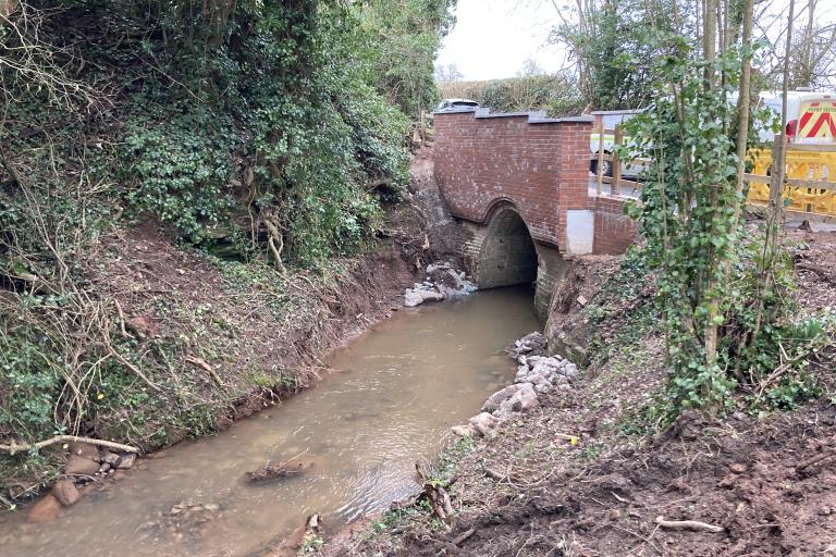 The Morfe Mill road bridge in Enville, which has just undergone strengthening works.