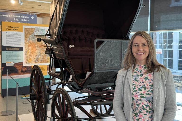 Hayley Coles in history centre