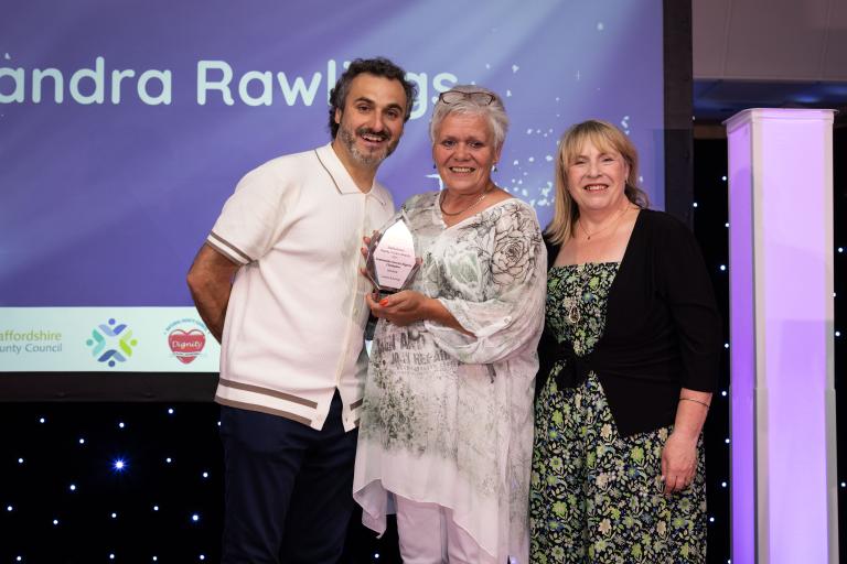 Photo of our host, Community Service Dignity Champion, Sandra Rawlings and Shirley Way (Skills for Care)