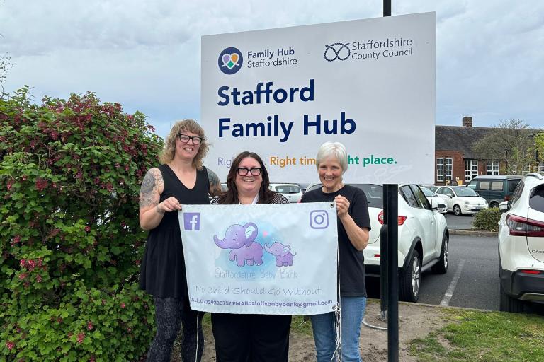 Baby Bank and Stafford Family Hub leaders