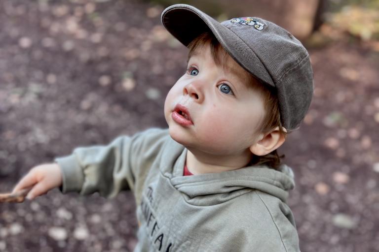 child enjoying mini moment activity