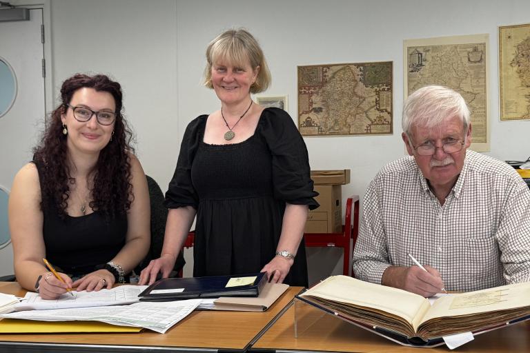 Researchers cataloguing Staffordshire Yeomanry archives at Staffordshire History Centre