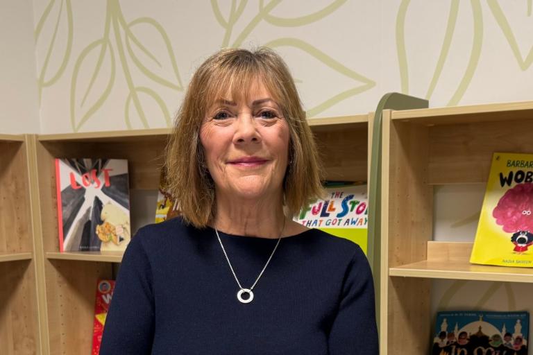 Janet Higgins in a school