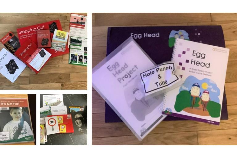A picture showing the road safety resources available for schools in Staffordshire & Stoke on Trent to aid students to increase their learning about road safety issues 
