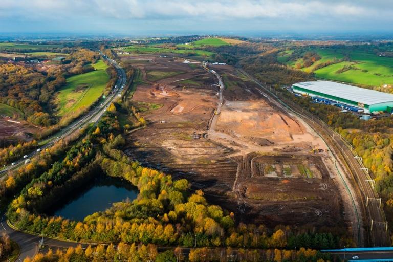Aerial view if Chatterley Park development site