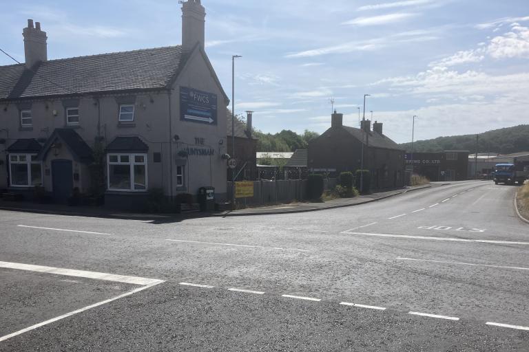 The A521 Delphouse Road and Brookhouse Road junction