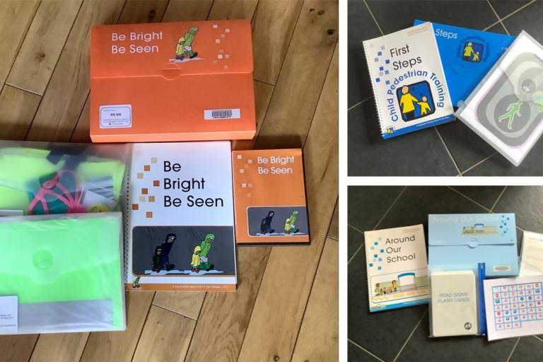 A picture showing the road safety key stage 1 resources available for schools in Staffordshire & Stoke on Trent to aid students to increase their learning about road safety issues 