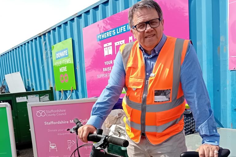 Andrew Mynors at household waste recycling centre