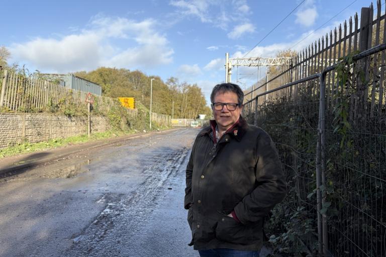 Andrew Mynors stands on Chemical Lane