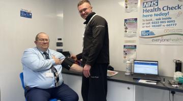 Cllr Rogerson promoting the free NHS Health Checks with Everyone Health