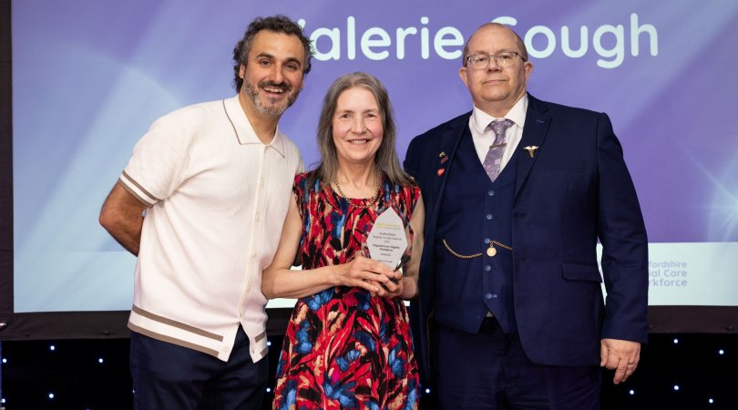 Martin Rogerson with 2025 winner and host of Dignity in Care Awards