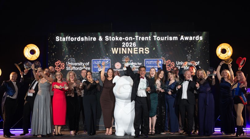 Group of winners cheer at 2026 Tourism awards