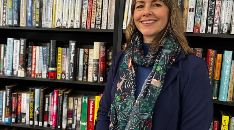 Image shows Hayley Coles at one of Staffordshire's 43 libraries