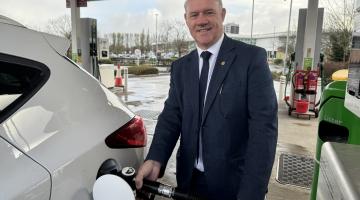 Anthony Screen at a petrol station