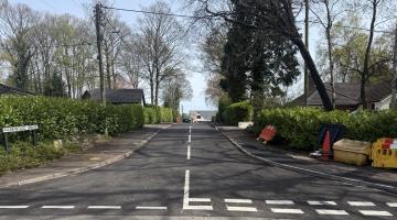Improved road at Park Wood Drive in Madeley Park