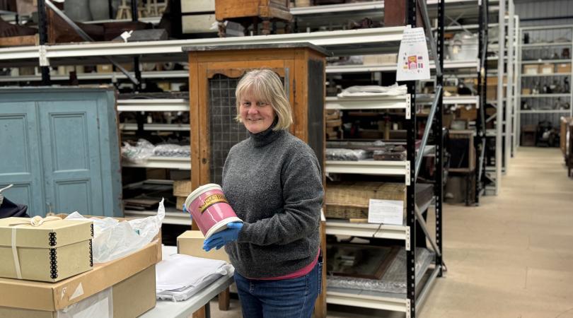 history centre staff in the museum stores