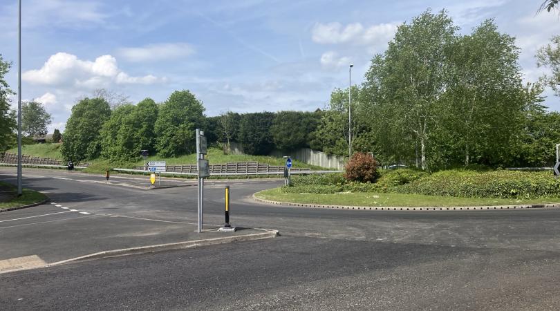 Meadows Way after completed roadworks