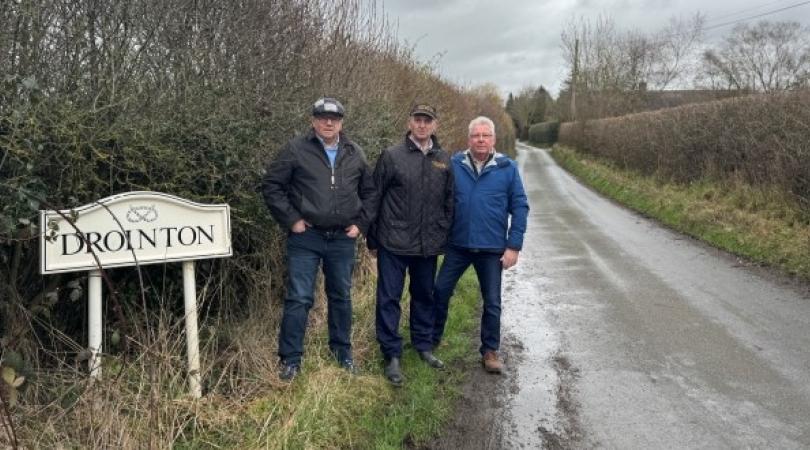 Image shows, from left, Cabinet member Andrew Mynors, with residents Edward Holdcroft and Chris Shaw