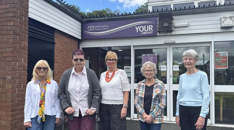 Volunteers outside Holmcroft Community Library