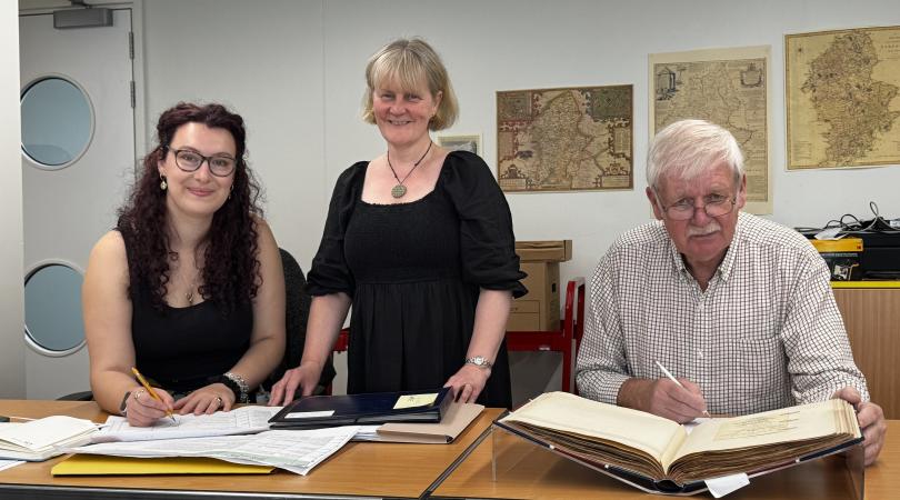 Researchers cataloguing Staffordshire Yeomanry archives at Staffordshire History Centre