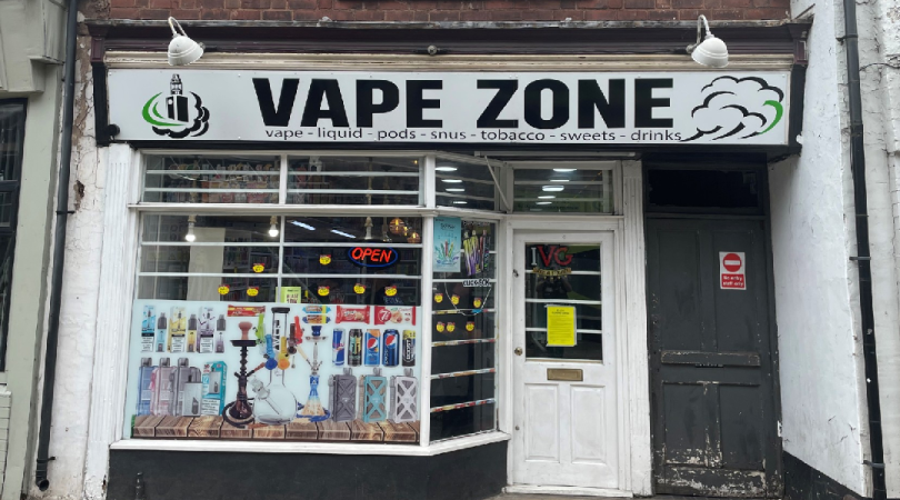 front of Vape Zone shop