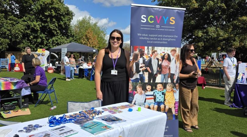 Stalls at family fun day including one for youth services