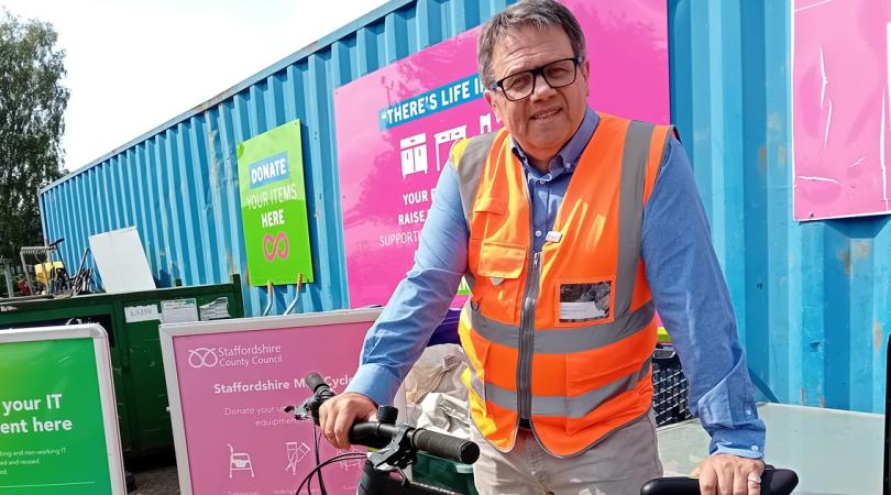 Andrew Mynors at household waste recycling centre