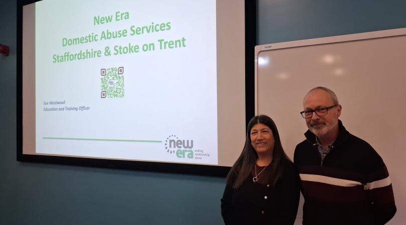 New Era staff at an information event.